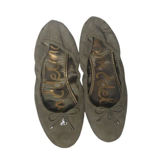 SAM EDELMAN Felicia Flats Women's Size US 7.5 Tan Bow Leather Shoes A4085LP255 - Picture 1 of 14